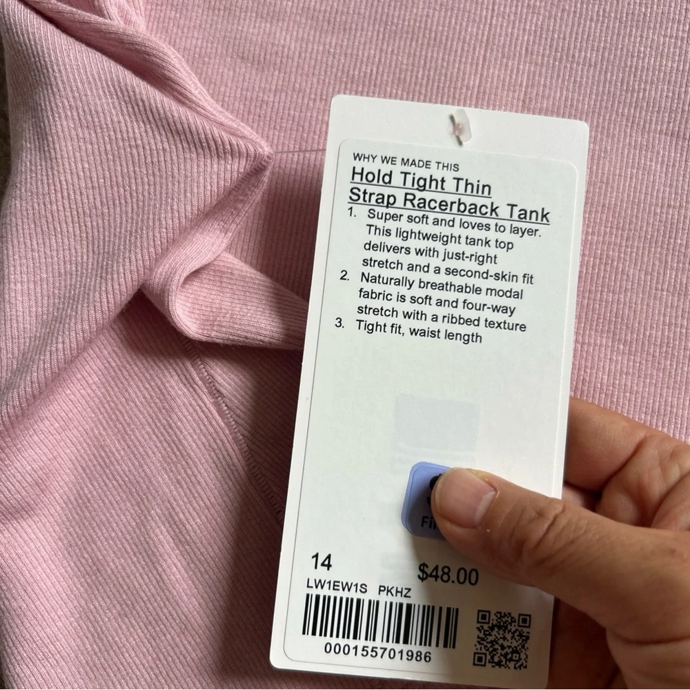 2-30 New Size 14 Lululemon Hold Tight Thin Strap Racerback Tank PKHZ - Picture 5 of 5